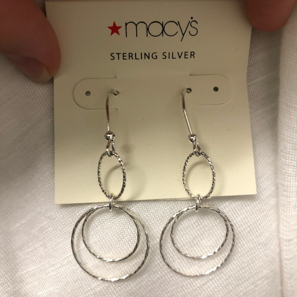 Macy’s Sterling Silver Loop Earrings! - image 1